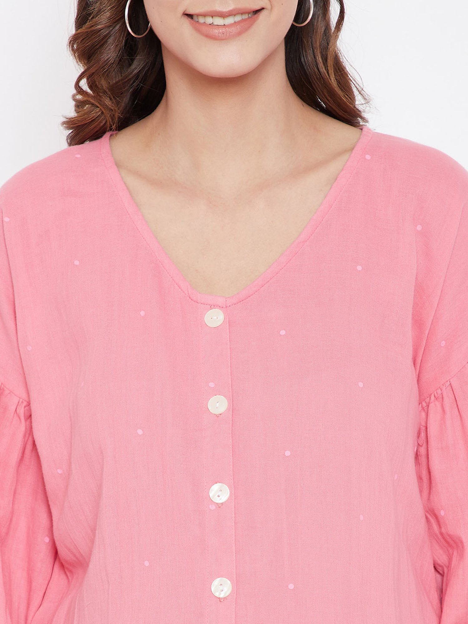 The Kaftan Company Pink Polka Dot Maternity Kaftan Dress