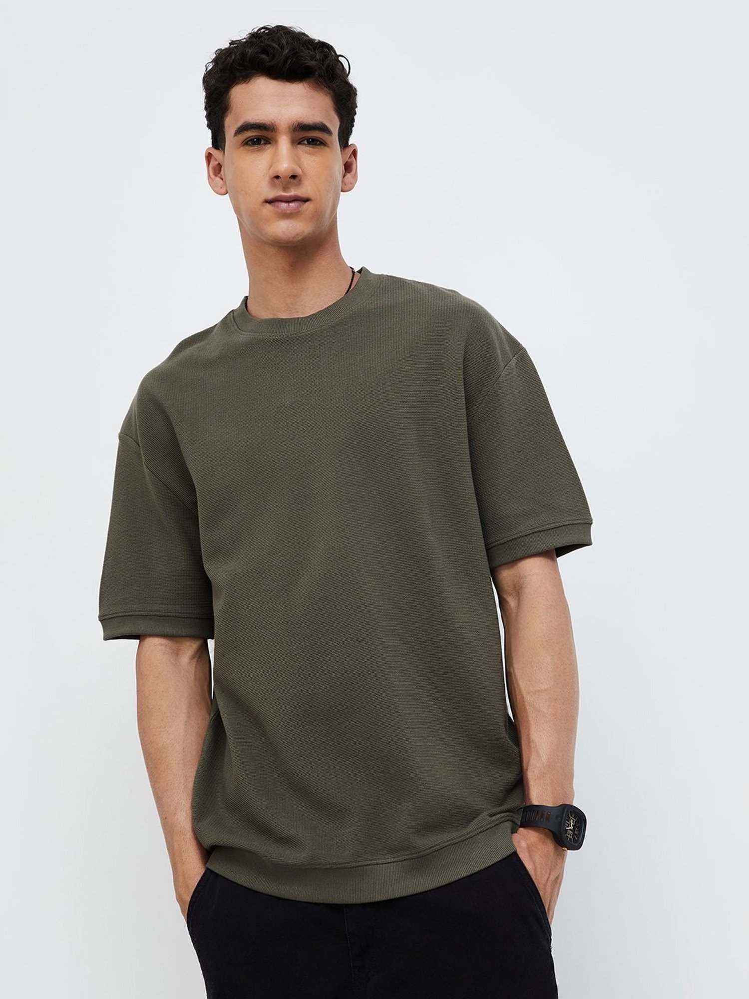 Forca Olive Cotton Regular Fit T-Shirt