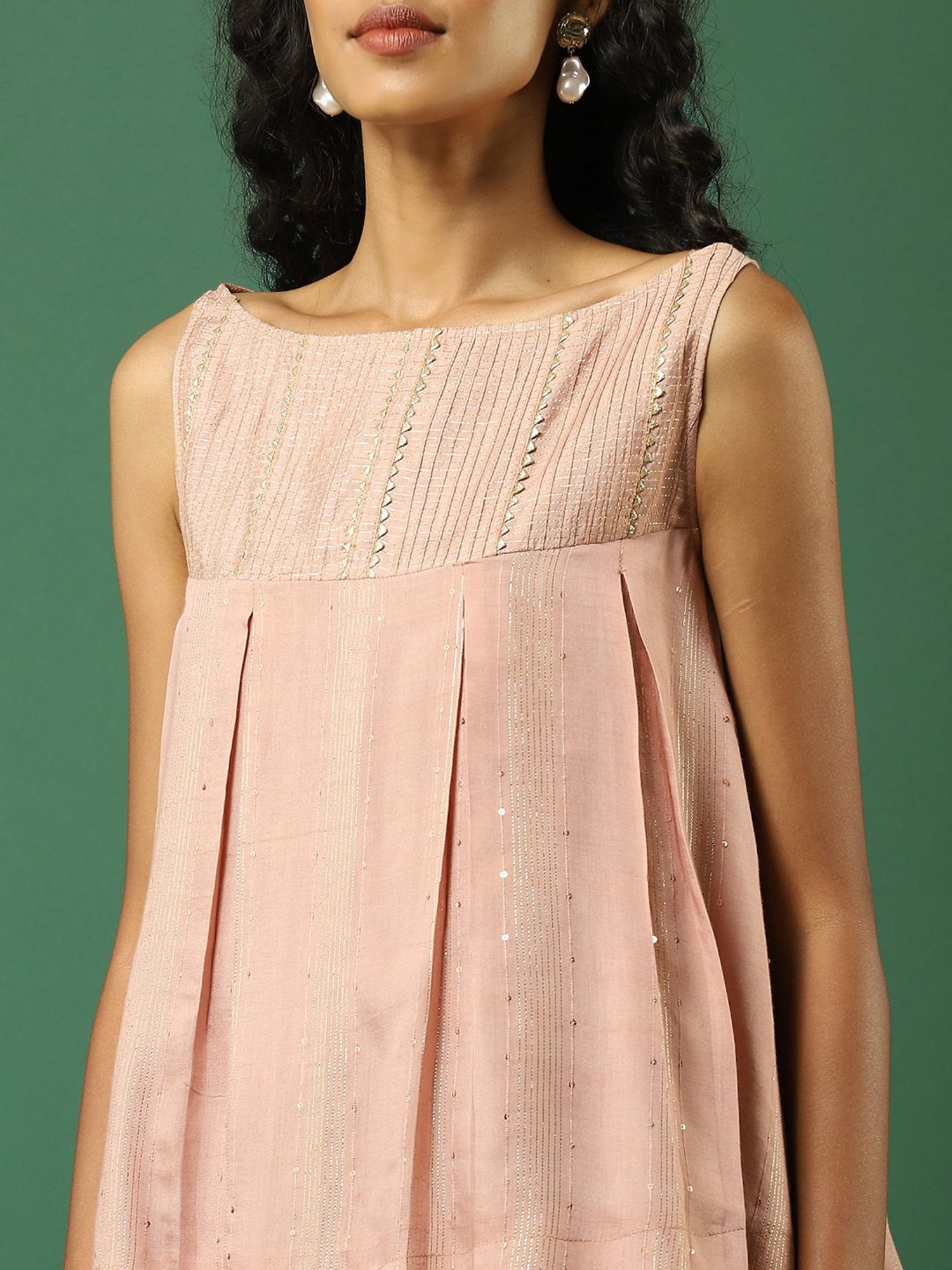 aarke Ritu Kumar Pink Embellished Top