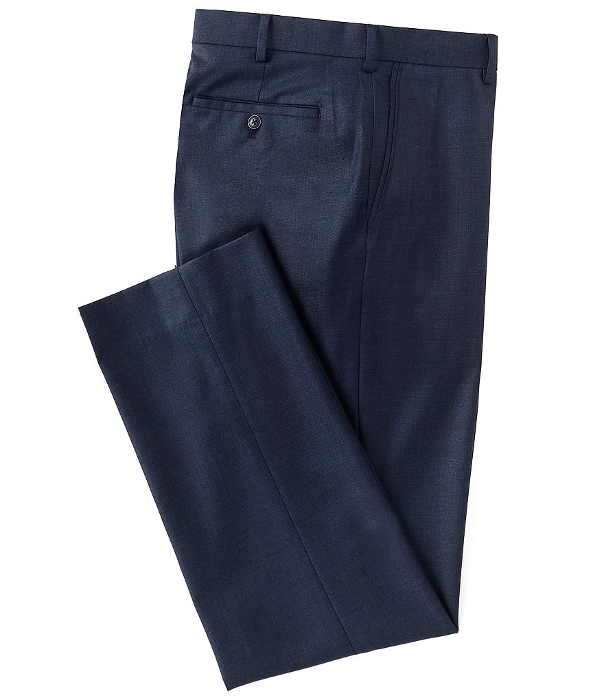 Roundtree & Yorke TravelSmart Ultimate Comfort Easy Care Sharkskin Flat-Front Dress Pants