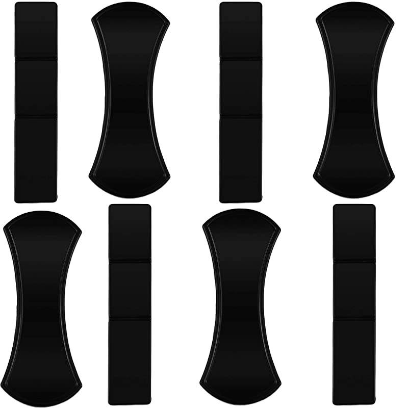 8 Pieces Sticky Gel Pads Sticky Phone Holder Washable Stand Sticker AntiSlip Pads for Car Phone Supplies Black