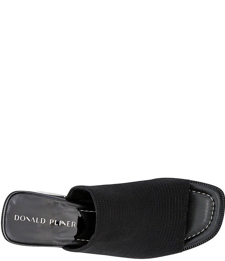 Donald Pliner Hazee Stretch Fabric Block Heel Toe Post Mules