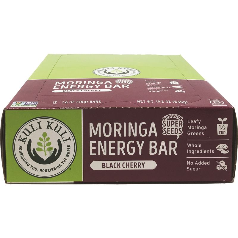 Kuli Kuli Moringa Energy Vegan Bar - Black Cherry - 12pk