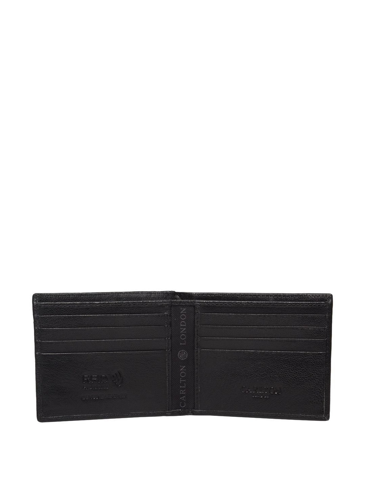 Carlton London Black Formal Leather Bi-Fold Wallet For Men
