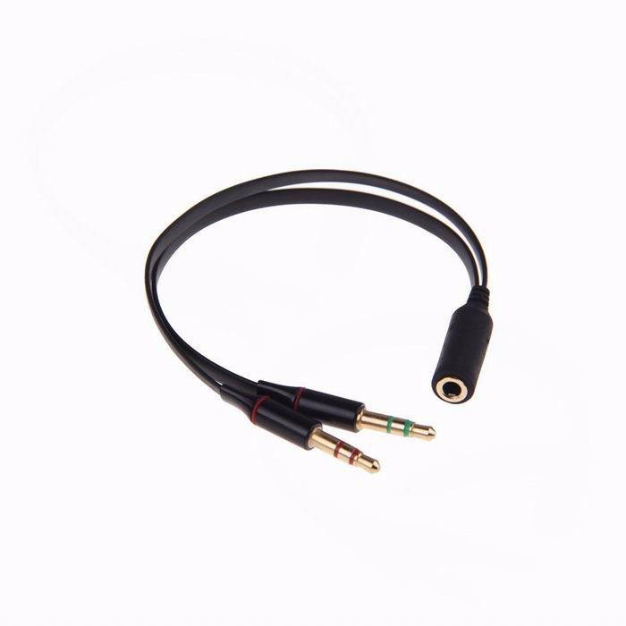 Topwin New 3.5mm Female to 2 Male Headphone Mic audio Y Splitter
