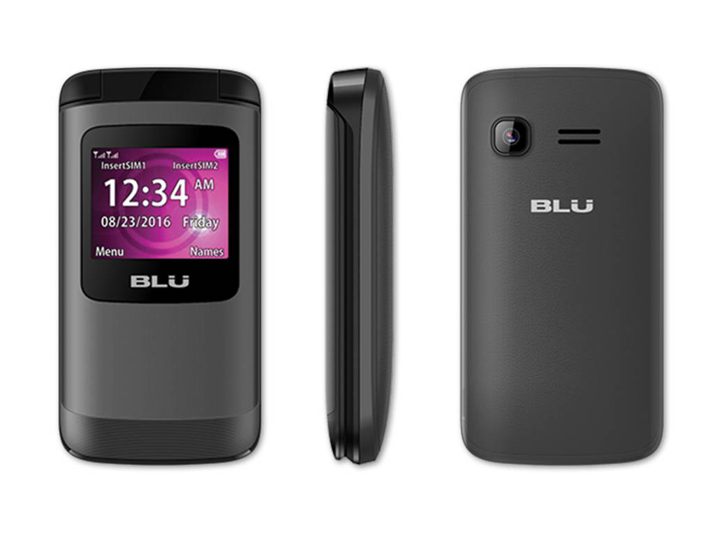 BLU Zoey Flex Z130 1.8" Cell Phone Flip VGA Unlocked Dual SIM - Black