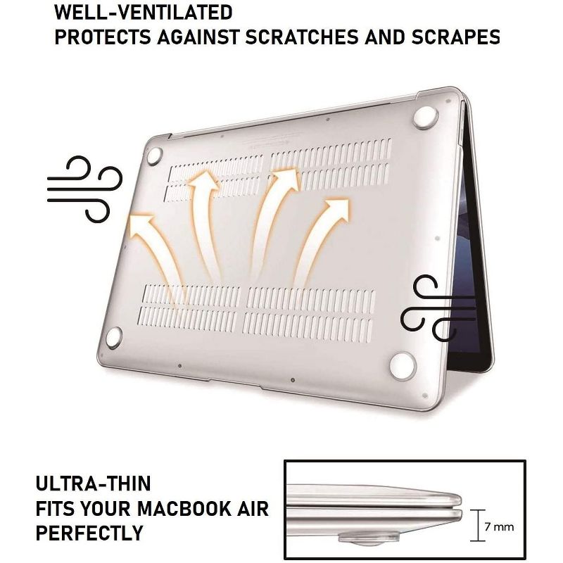 Dartwood 13" Macbook Air Case - Lightweight, Clear and Hard Case for A2337(M1)/A2179/A1932 (2018 - 2020) Macbook Air 13 Inch Models