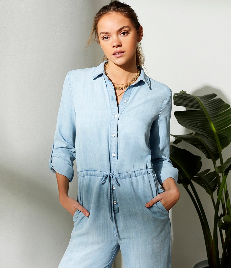 Cloth & Stone Chambray V-Neck Jumpsuit