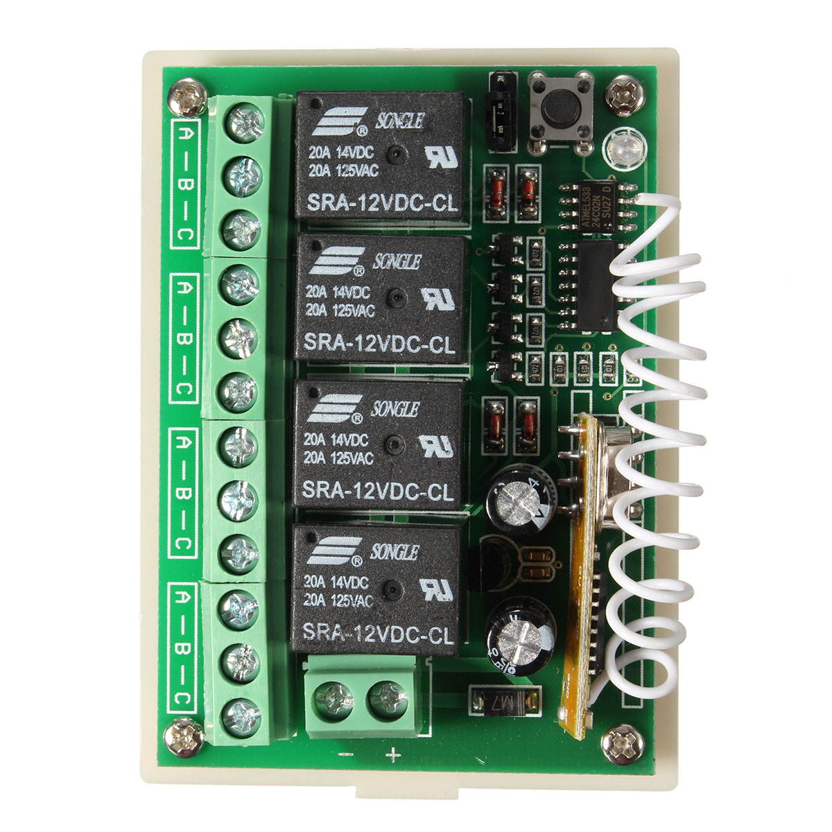 4CH 200M Wireless Remote Control Relay Switch Receiver + 2 Transceiver 4 Channel 12V DC for Smart Home