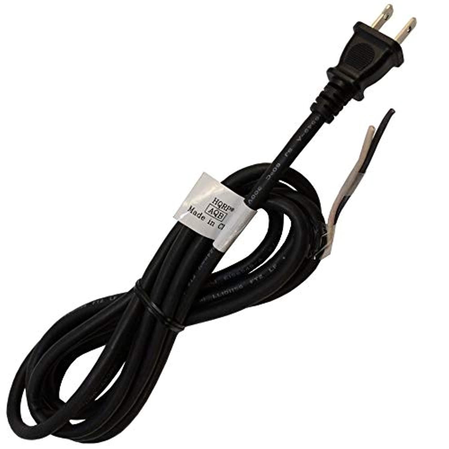 hqrp ac power cord compatible with makita 18-2-1.83, 660066-8, 660065-0, 660064-2, 660063-4, 660061-8, 664425-8 mains cable repair