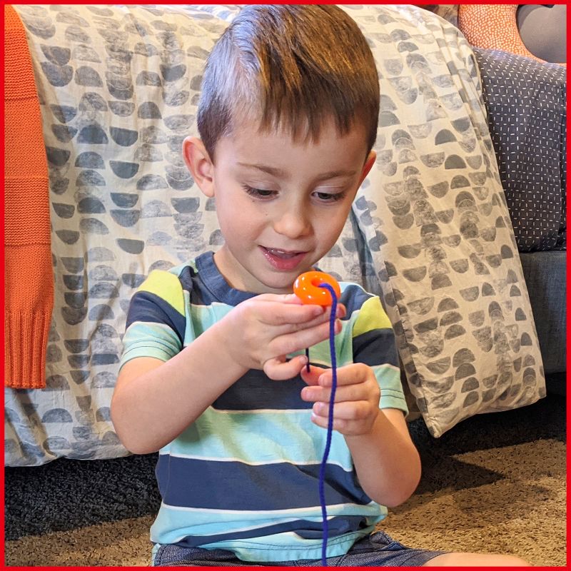 Edx Education Geo Pegs and Peg Board Set - 36 Pegs in 3 Shapes and 6 Colors + 3 Laces - Ages 18m+