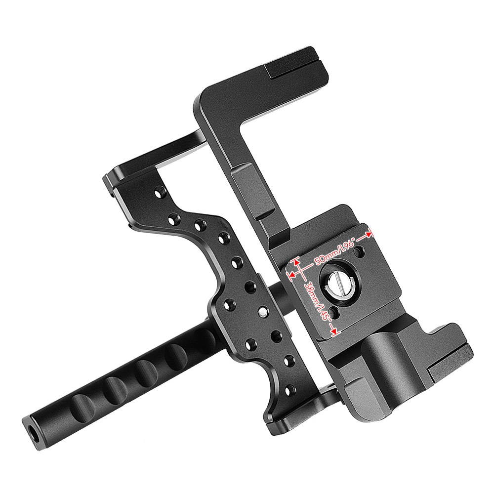Andoer Video Camera Cage Stabilizer with Top Handle Aluminum Alloy Replacement for Panasonic GH5/GH4 DSLR to Mount Mic Monitor LED Light Film Making Accessories