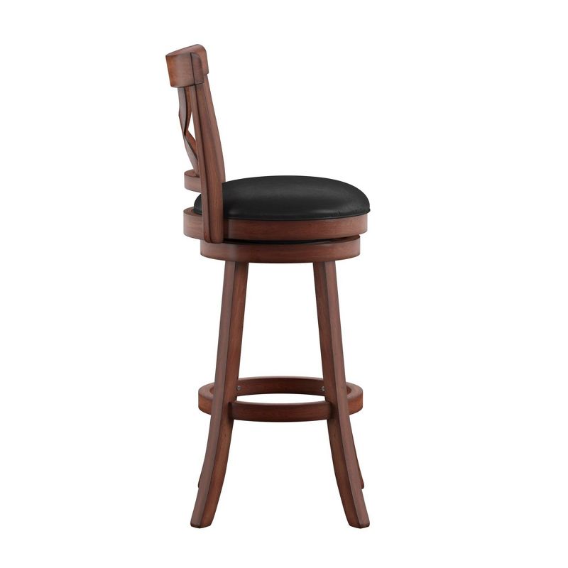 30" Fleta Dark Cherry X Back Swivel Barstool Black - Inspire Q
