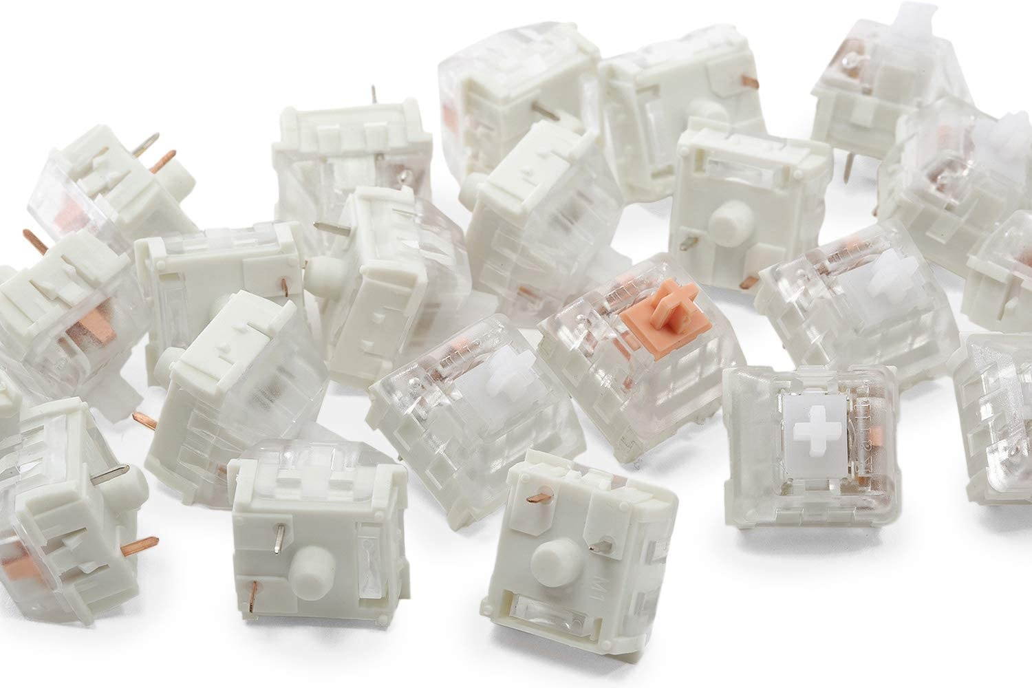 Drop Halo Clear Keyboard Switches &mdash; Plate Mounted, Tactile, 65g, Cherry-Style, Quiet Switches, by Kaihua (Halo Clear, 110 Pack)