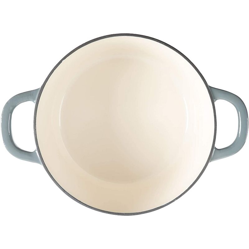 Crock-Pot 5 Quart Capacity Round Enamel Cast Iron Covered Dutch Oven Kitchen Cookware with Matching Self Basting Lid, Slate Gray