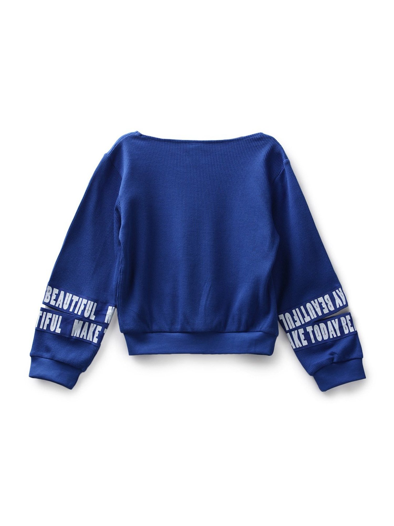 Under Fourteen Only Kids Blue Printed Full Sleeves Sweatshirt