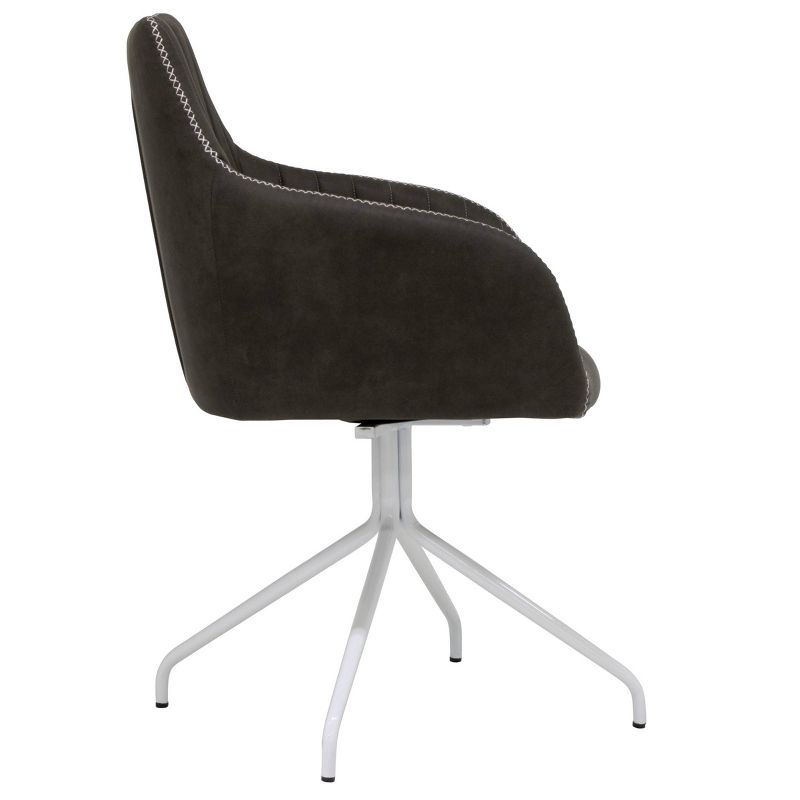 Adelaide Swivel Office Chair White/Bark Gray - Calico Designs