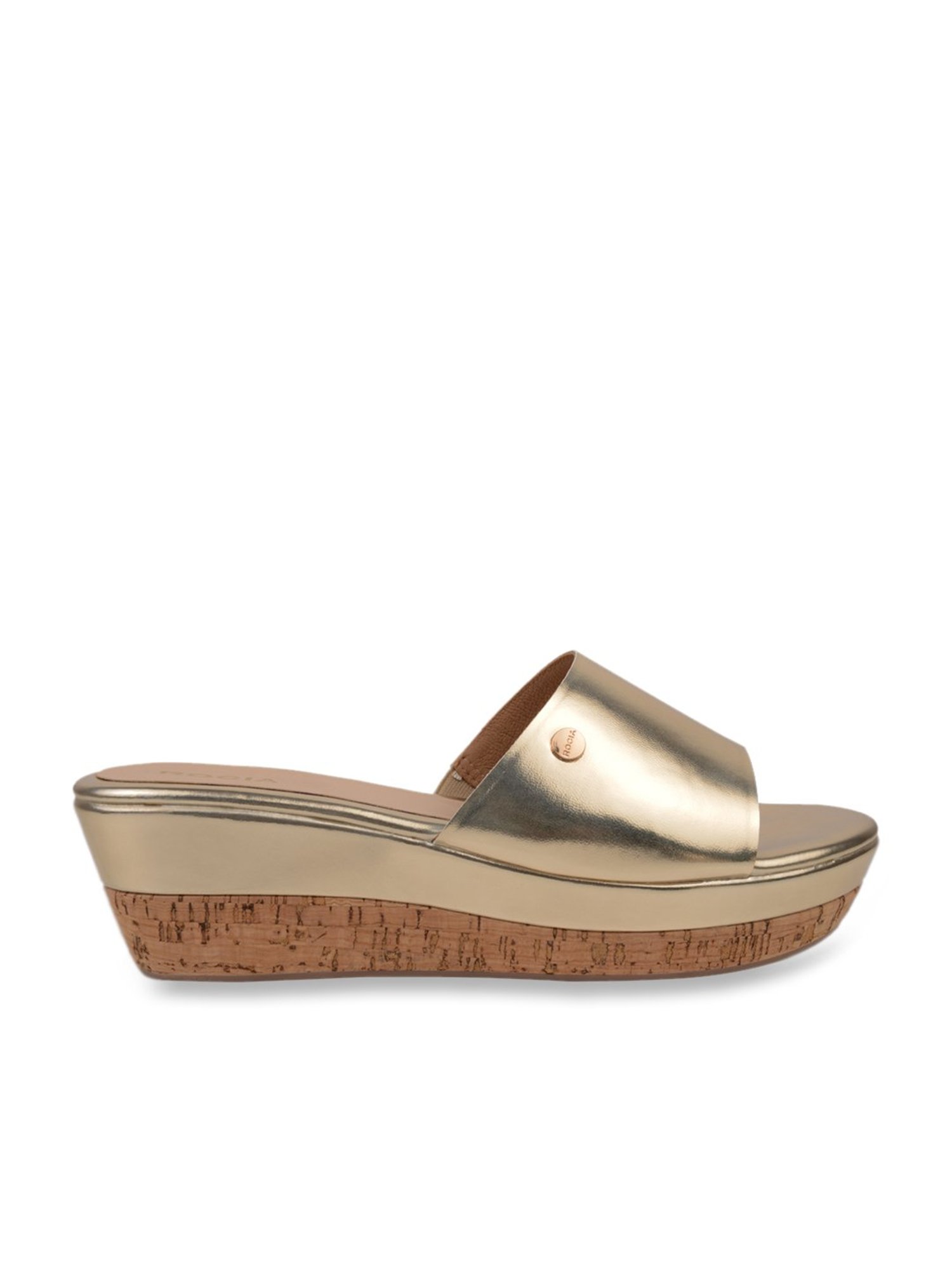 Rocia by Regal Women's Golden Casual Wedges