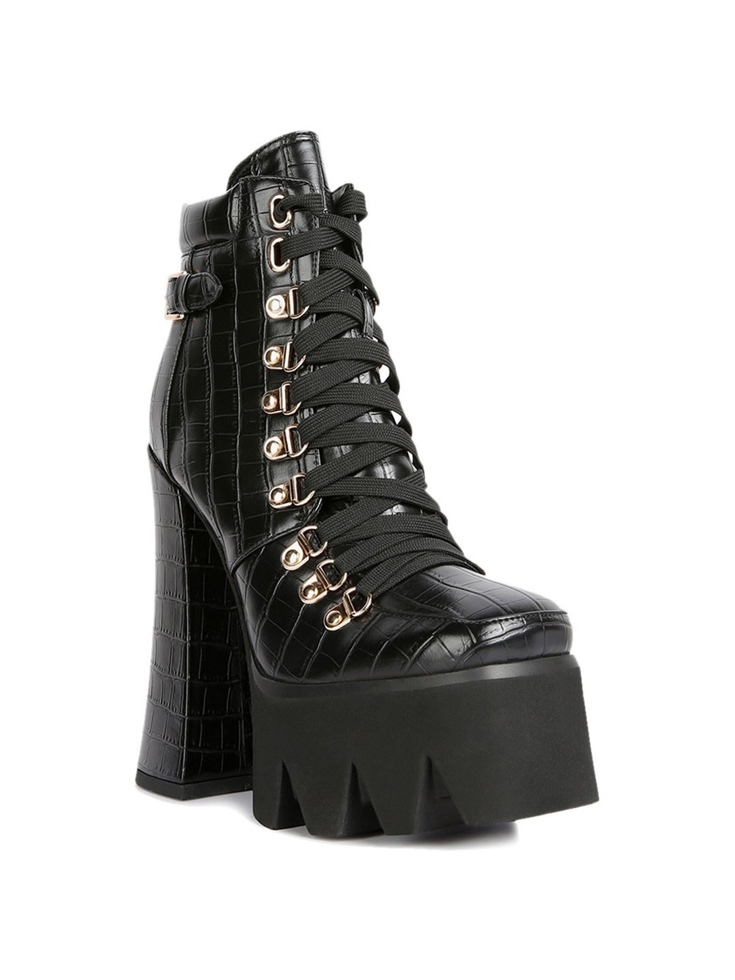 London Rag Women's Black Derby Boots