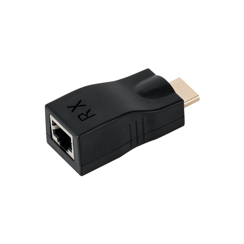 HDMI Extender, Up to 100ft HDMI Ethernet Network Extender Adapter Over RJ45 Cat5e Cat6 Cable (30M Sender + Receiver, 1 Port RJ45)