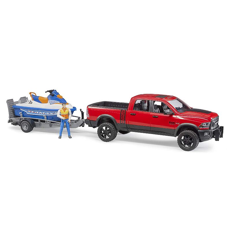 Bruder Ram 2500 Power Wagon with Trailer and Personal Water Craft with Driver