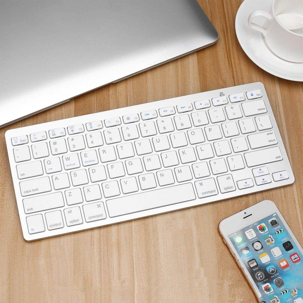 Silver Ultra-slim Wireless Bluetooth Keyboard For Air for ipad Mini for Mac