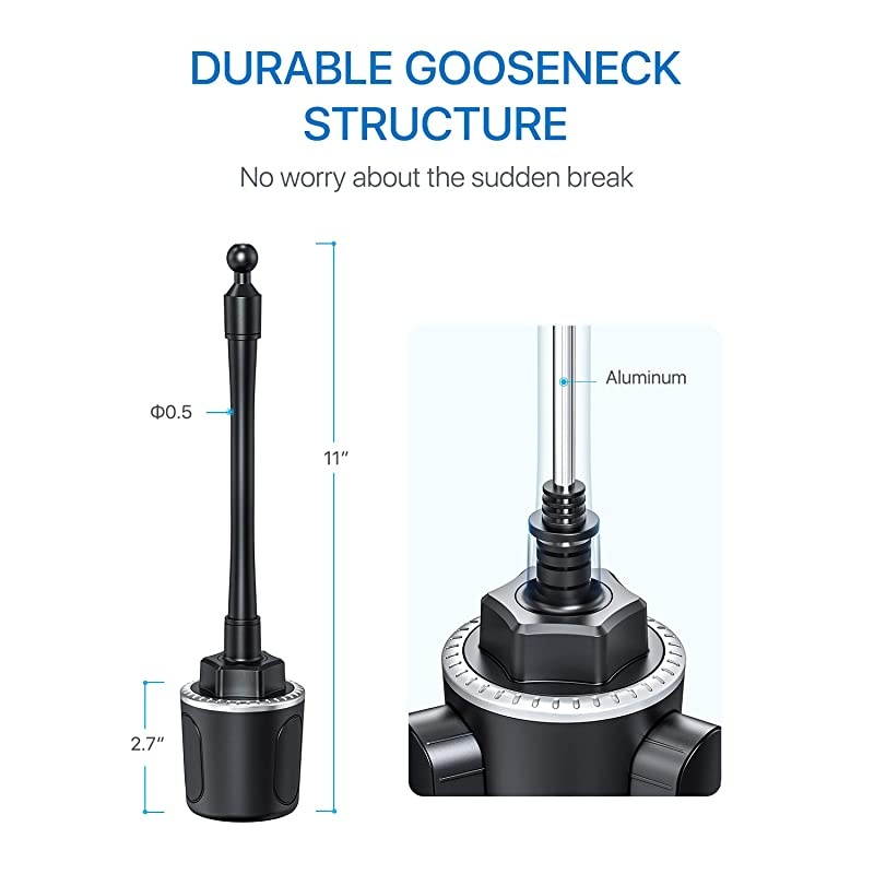 Cup Holder Phone Mount Ultimate Easy Clamp HandsFree Cup Phone Holder for Car Adjustable Gooseneck Cup Cradle Mount Compatible for iPhone SE11 ProXRXS MaxX8 PlusSamsung S20S10+Note 9