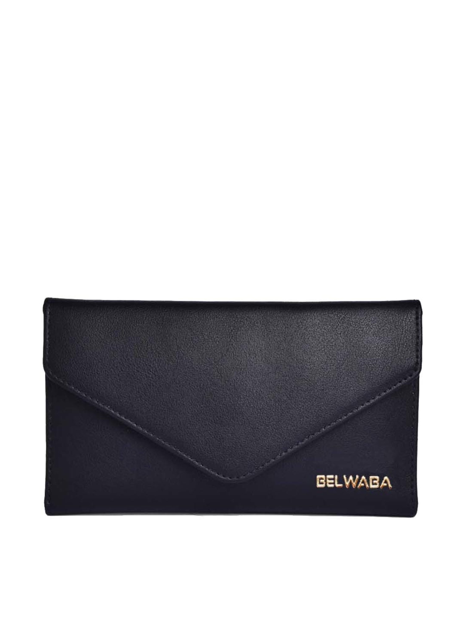BELWABA Black Solid Tri-Fold Wallet for Women