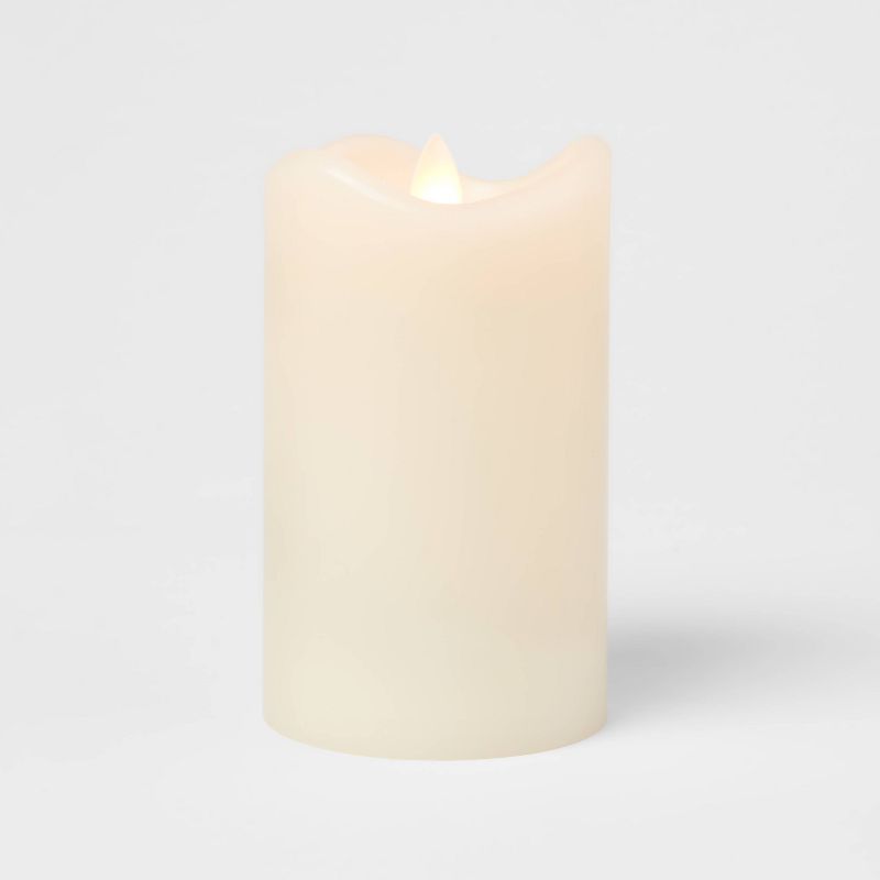 5" x 3" LED Flickering Flame Candle Cream - Threshold™