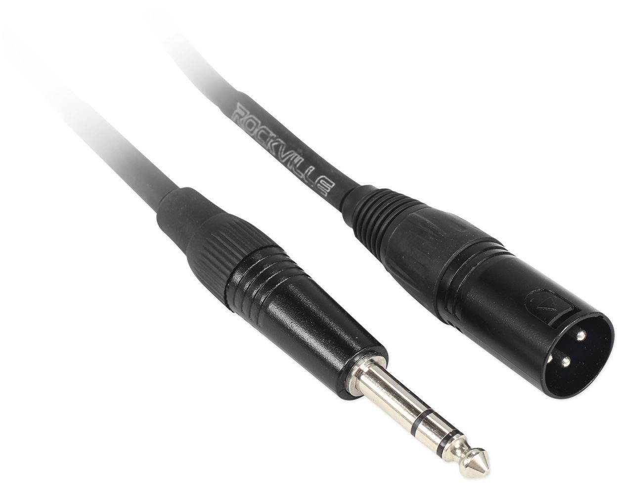 5 Rockville 1.5' Male REAN XLR to 1/4'' TRS Balanced Cable OFC (5 Colors)