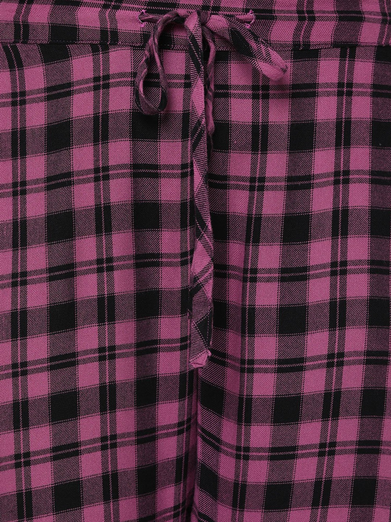 Mystere Paris Pink & Black Checks Pyjamas