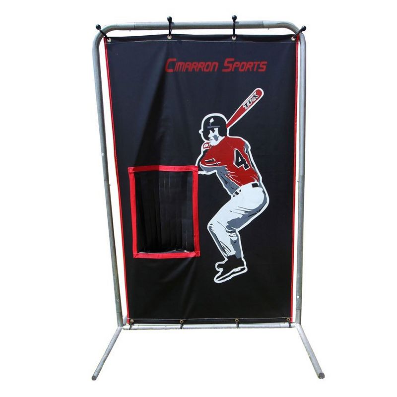 Cimarron Sports 2 Sport Training Aid Football Baseball Softball 75 x 48 Inch Catcher Vinyl Backstop Target Net and Frame