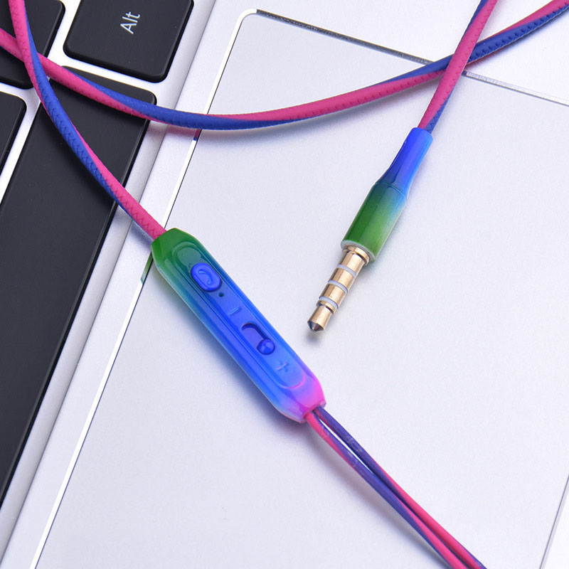 3.5mm Colorful In-Ear Earphone Stereo Subwoofer, Wire-Controlled Earplugs with Wired Mic