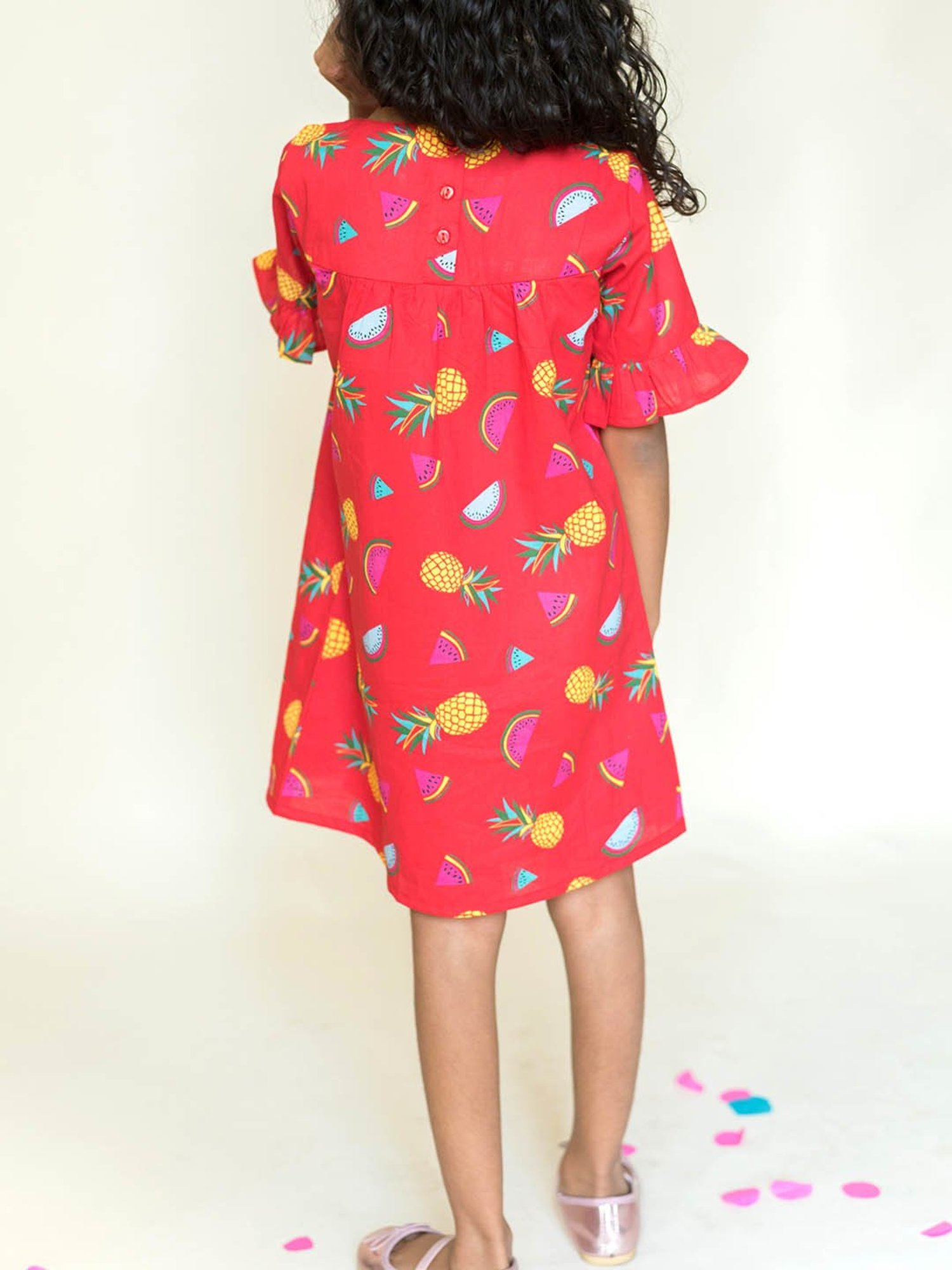 Campana Kids Red Printed Dress