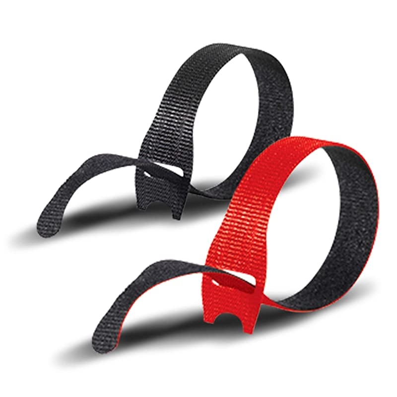 Cable Ties 100Pk 8 x 12 Red and Black Reusable Alternative to Zip Ties ONEWRAP Thin PreCut Cord Organization Straps Wire Management for Office or Home VEL30200AMS BlackRed