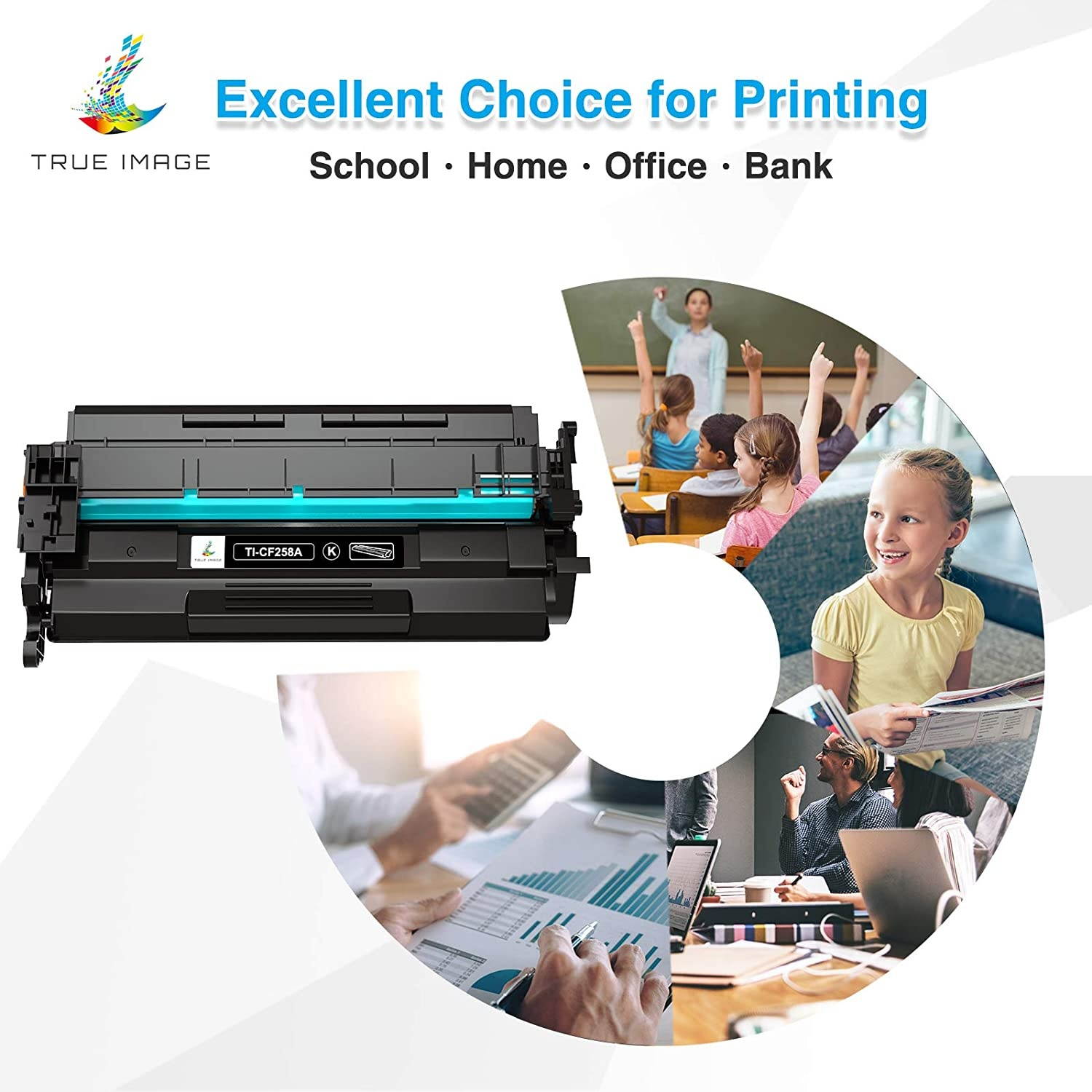 TRUE IMAGE Compatible Toner Cartridge Replacement for HP 58A CF258A CF258X 58X HP Laserjet Pro MFP M428fdw M404dn M404n M404dw M428fdn M428dw M404 M428 Printer Ink (Black, 1-Pack)