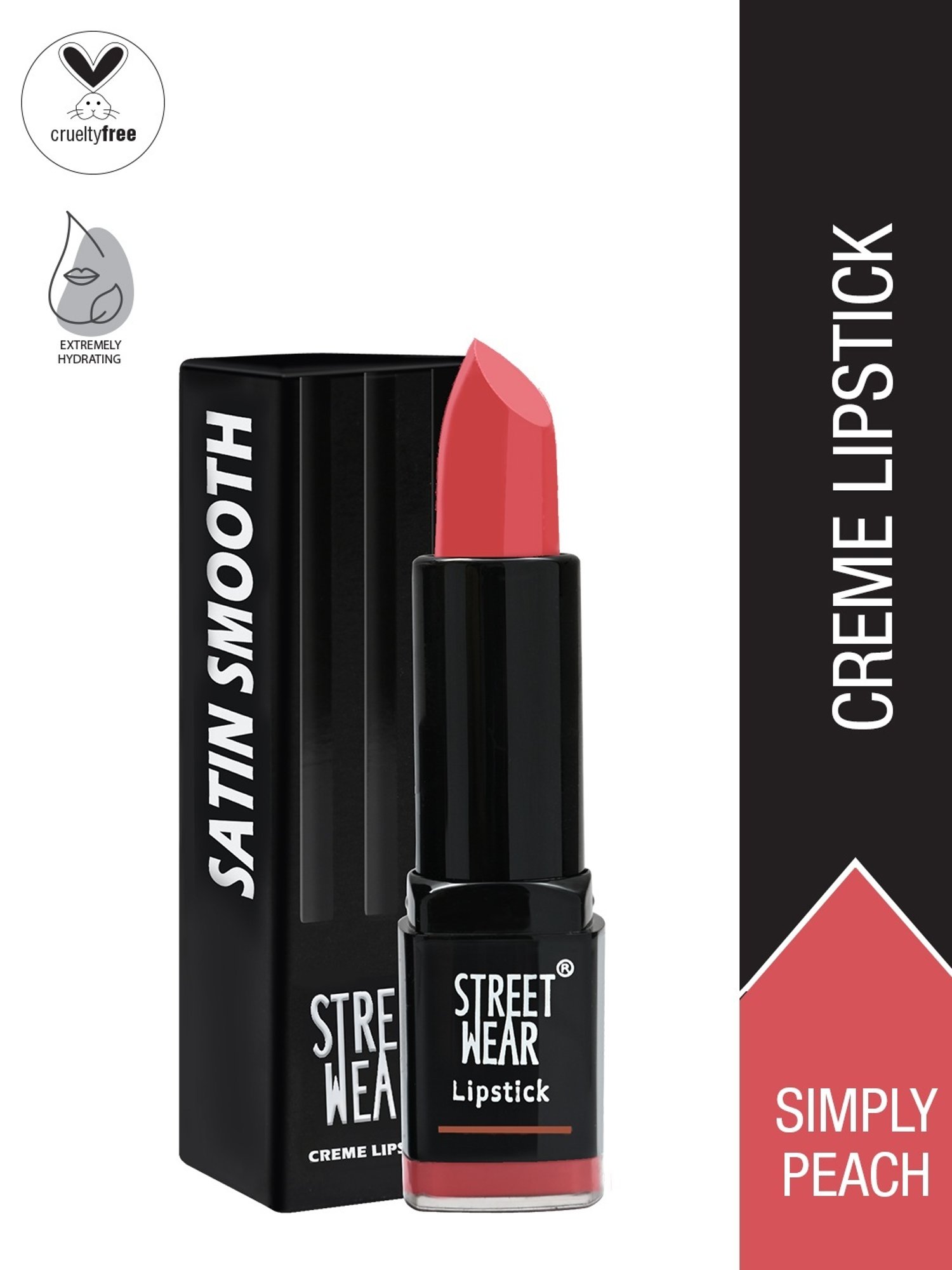 Street Wear Satin Smooth Lipstick Simply Peach - 4.2 gm