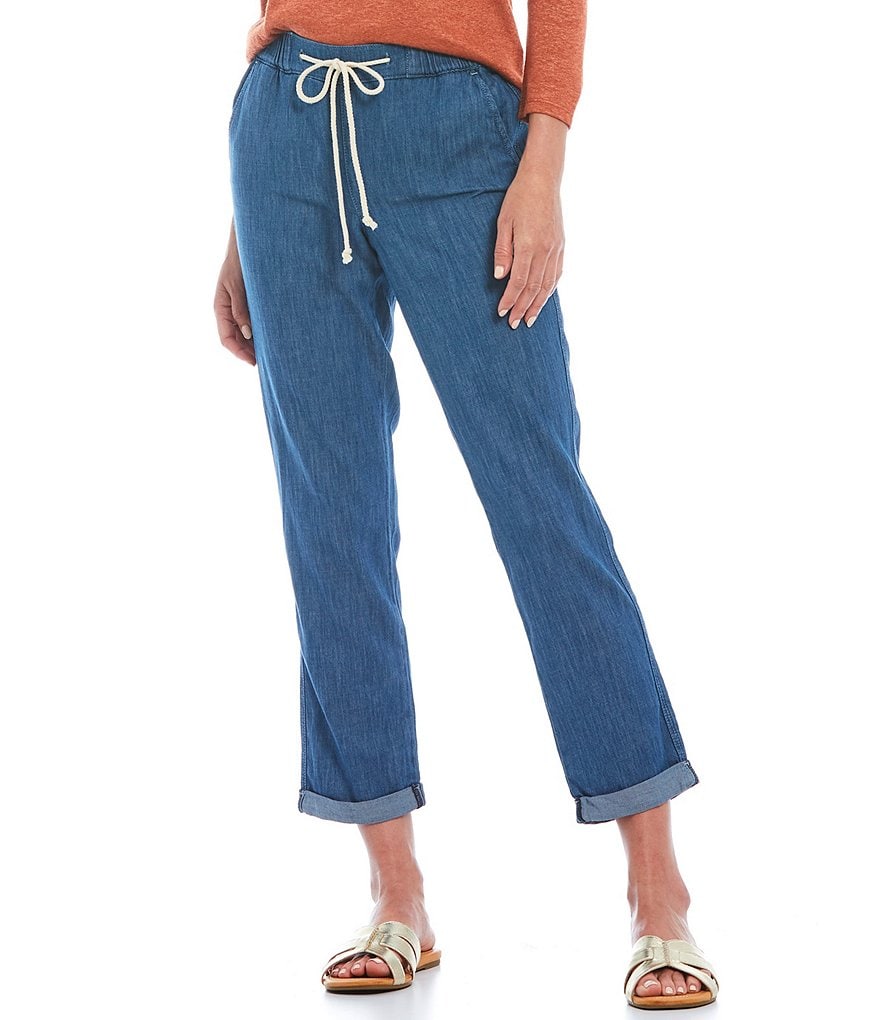 NYDJ Drawstring Waist Slim Ankle Roll Cuff Jogger Pants