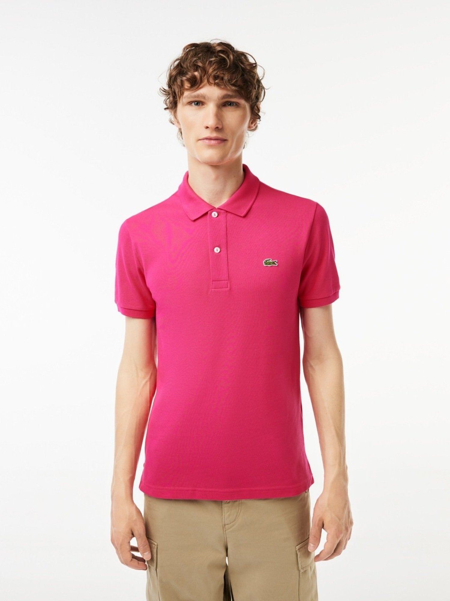 Lacoste Pink Cotton Slim Fit Polo T-Shirt