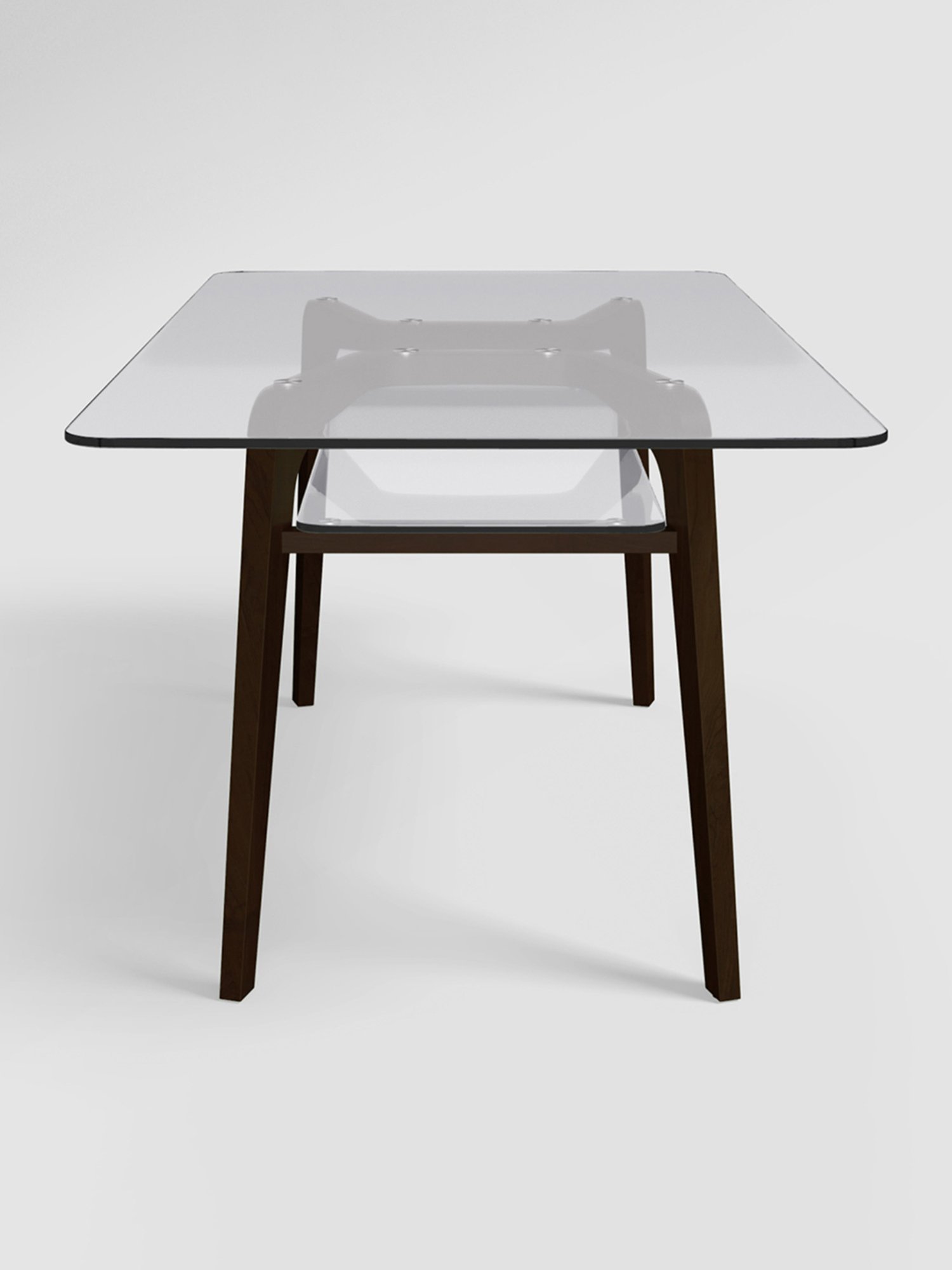 Godrej Interio Meridian Brown Tempered Glass 6 Seater Rectangular Dining Table