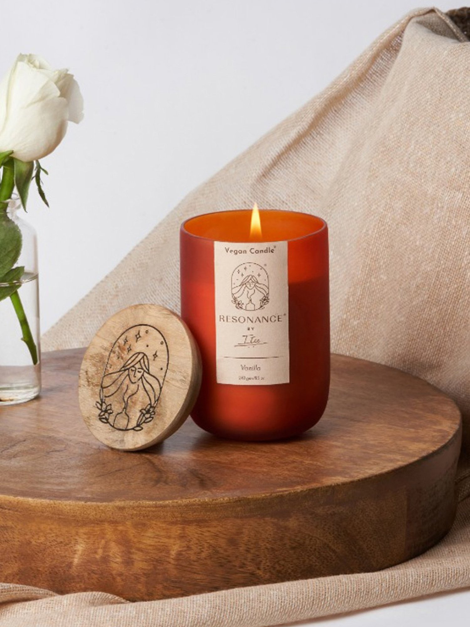 Resonance White Soy Wax Vanilla Aromatherapy Candle