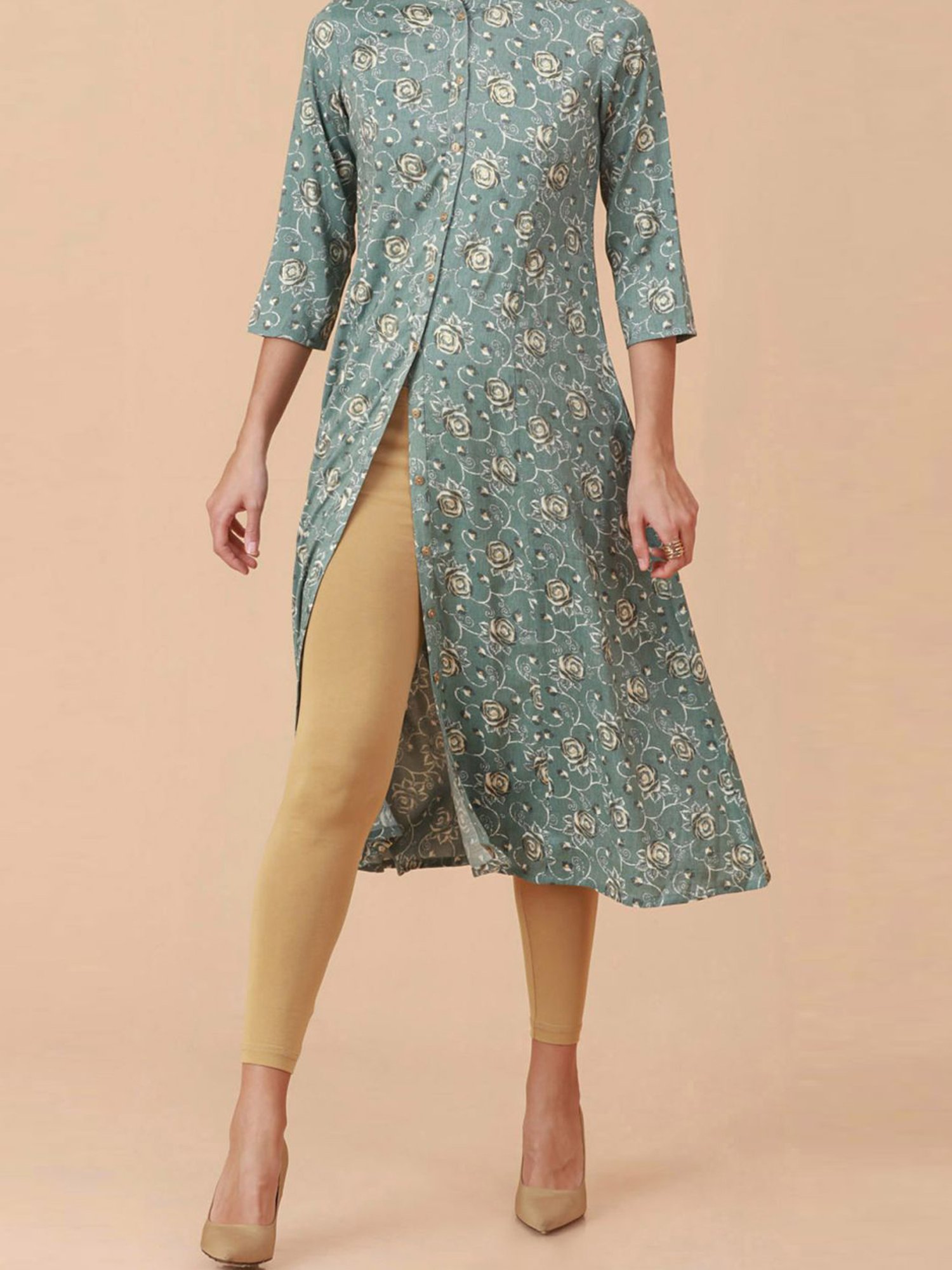 Soch Golden Cotton Mid Rise Leggings