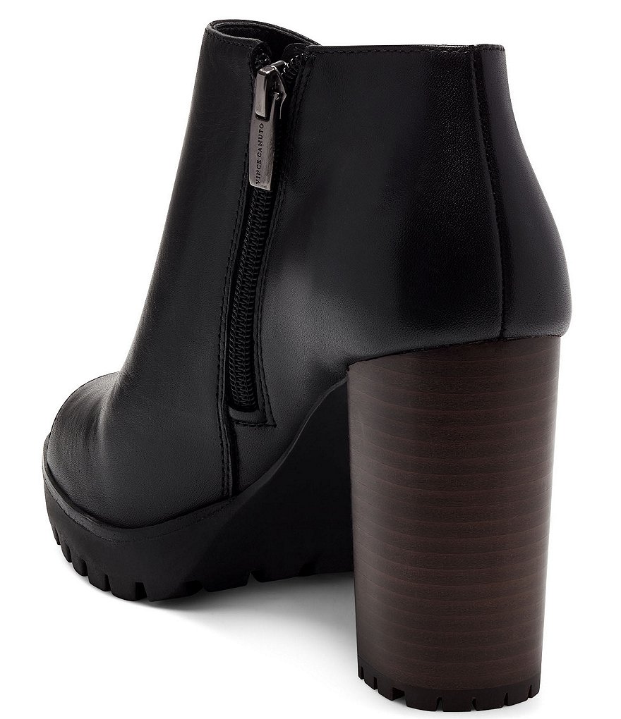 Vince Camuto Hevana Leather Block Heel Peep Toe Booties
