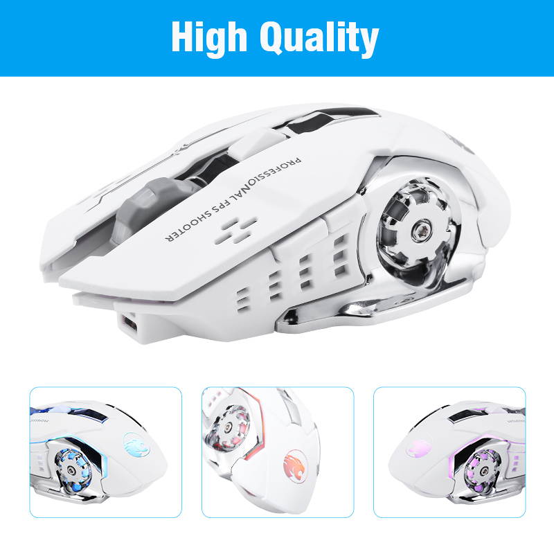 Wireless Optical Gaming Mice Rechargeable USB Mouse