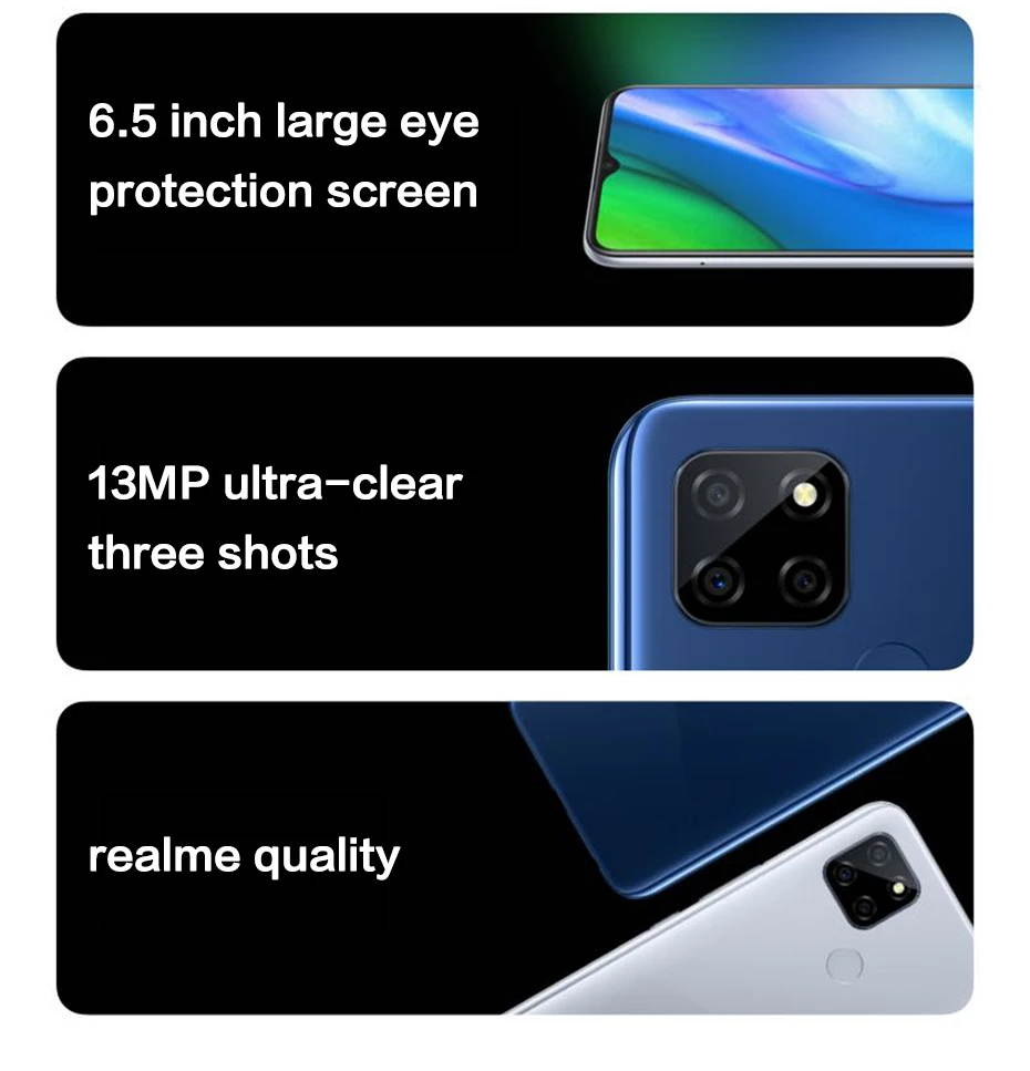 Realme V3 5G CN Version 6.5 inch Flexible Screen 5000mAh 18W Flash Charge Android 10 6GB 128GB Dimensity 720 13MP Triple Camera Octa Core Smartphone