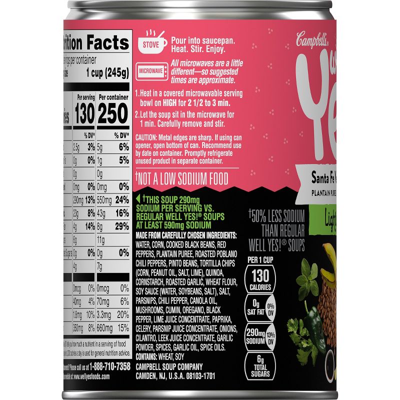 Campbell's Well Yes! Santa Fe Vegetable Soup Lightly Salted - 16.3oz