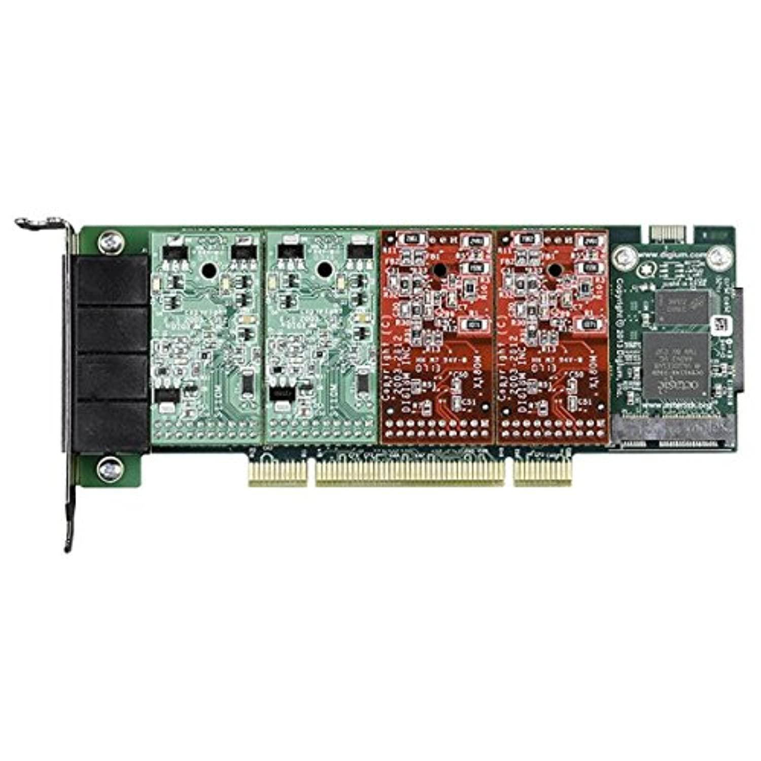 Digium 1A4A03F 4 Port Modular Analog PCI 3.3/5.0V Card with 4 Trunk Interfaces