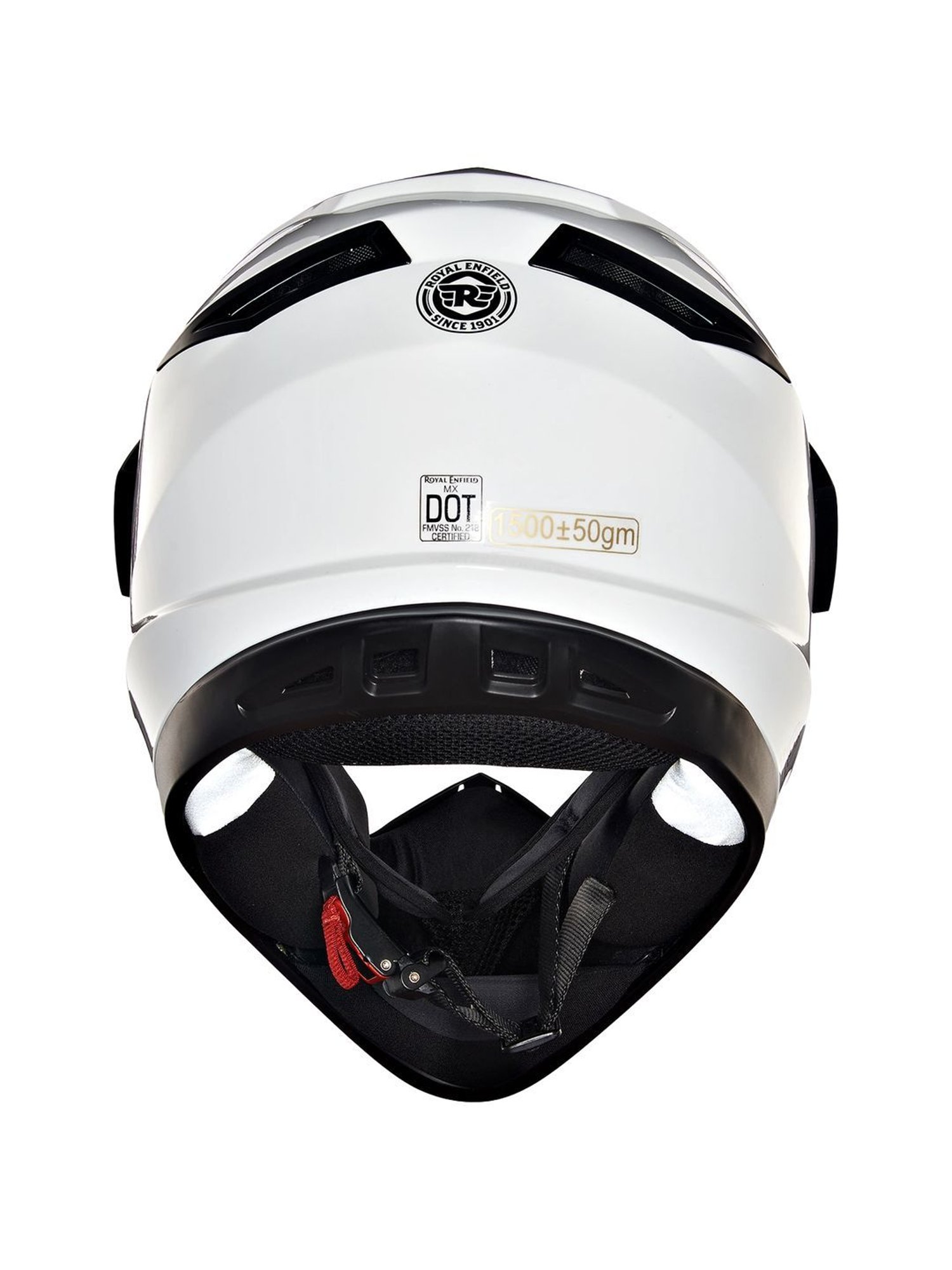 Royal Enfield White & Black Textured Medium Helmet