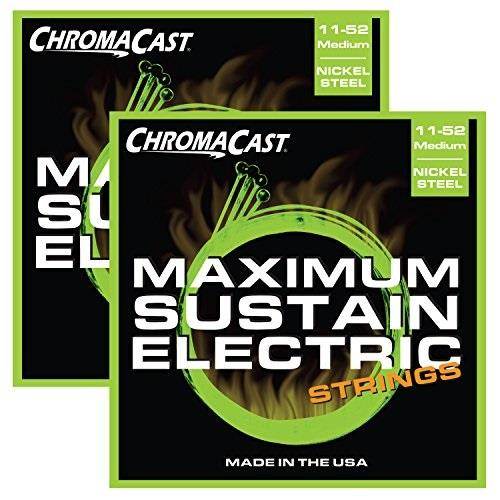 chromacast ccgsmsm2pack maximum sustain medium electric guitar strings.011.052, 2pack