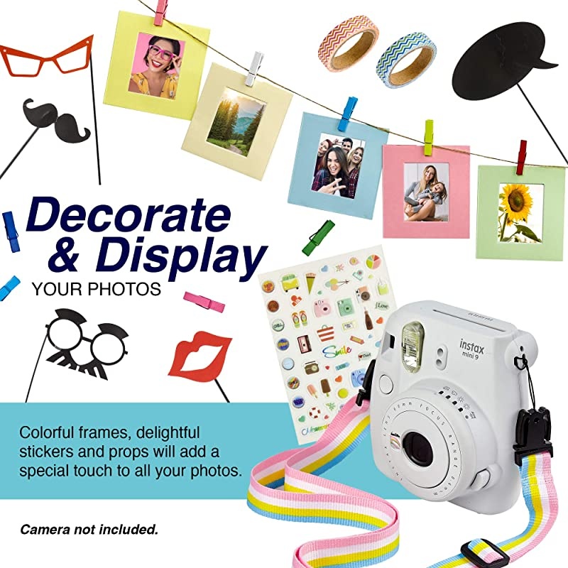 Piece Fujifilm Instax Mini 11 9 8 90 70 Camera Accessories Travel Kit Backpack Shoulder BagFuji Instant Film 60 Sheets Lens Cloth Strap Washi Tape StickersFramesAlbum Lime Green